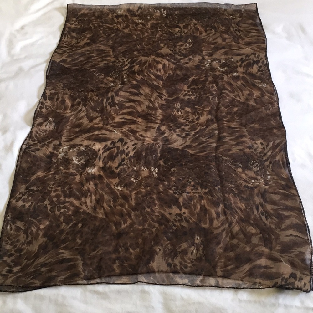 Sheer Animal Print Scarf